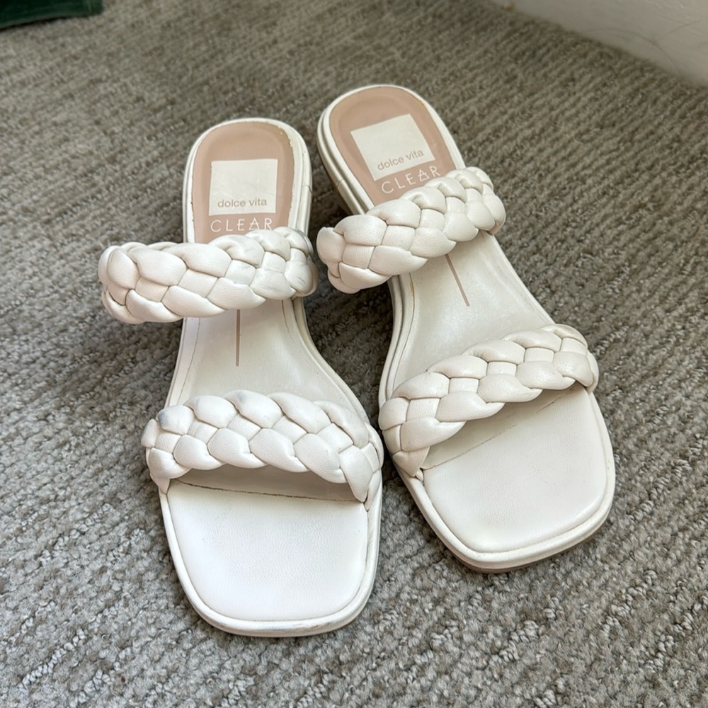 Cream/white Dolce Vita sandal heels - size 7